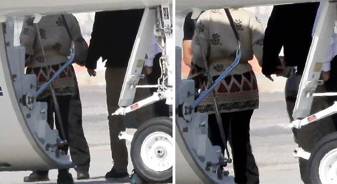 Hình ảnh cặp đôi nắm tay tại sân bay Los Angeles vào ngày 8/5