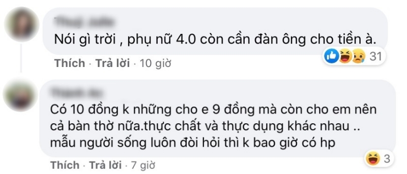 Hàng loạt bình luận cho rằng cô nàng thực dụng