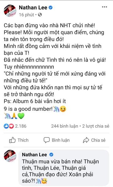 Không những đáp trả Nguyễn Hồng Thuận, Nathan Lee khẳng đính sẽ mua thêm 3 ca khúc nổi tiếng từng được Cao Thái Sơn thể hiện
