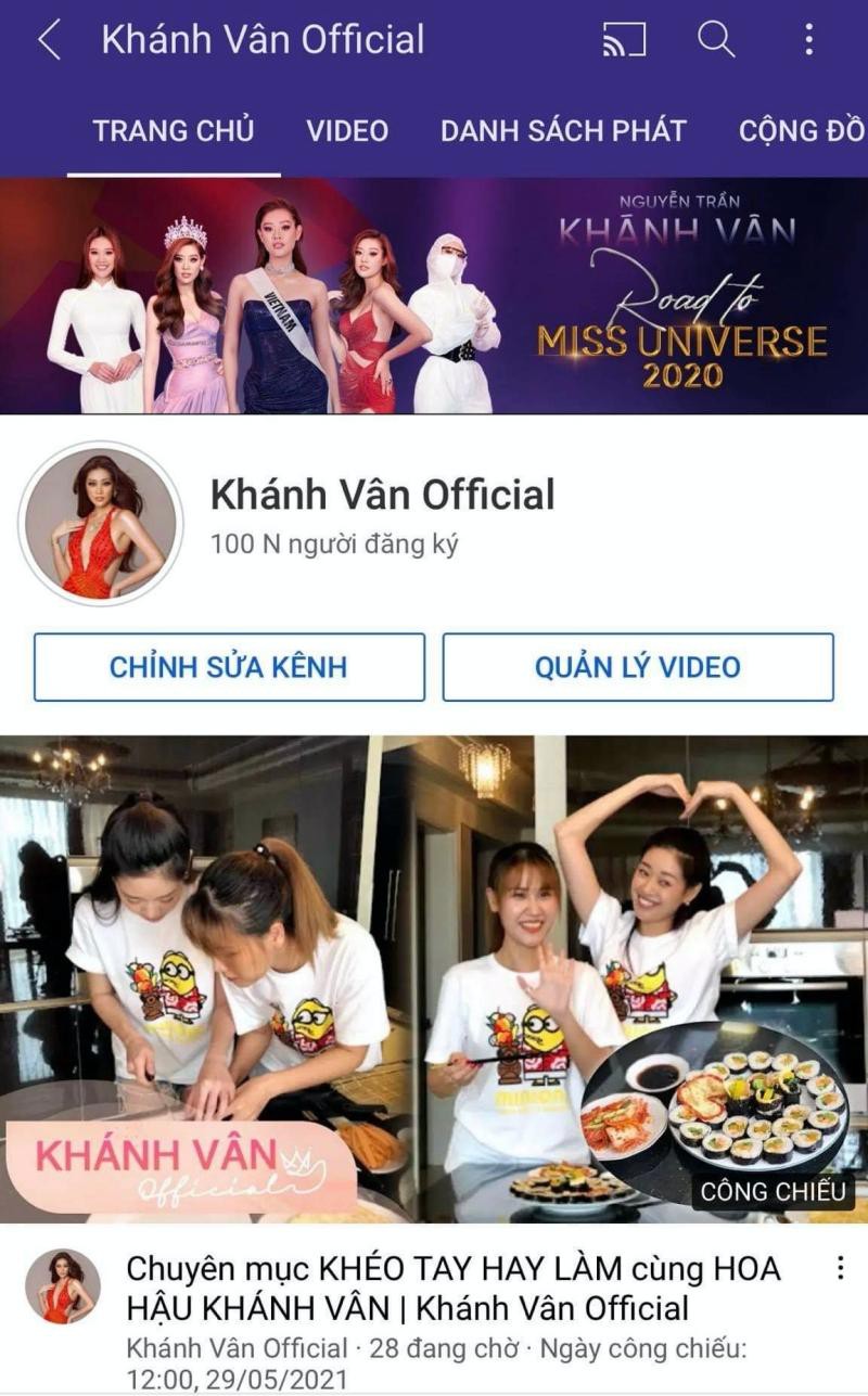 Kênh YouTube của Khánh Vân chính thức đạt được 100.000 người theo dõi và nhận được nút bạc YouTube