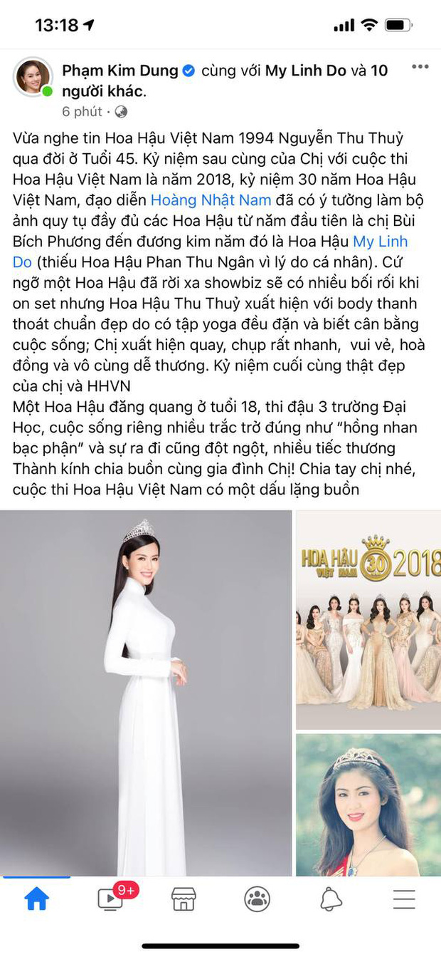 Bà Phạm Kim Dung từng đứng ra thực hiện bộ ảnh kỷ niệm 30 năm cuộc thi Hoa hậu Việt Nam, Hoa hậu Thu Thủy là 1 trong những Hoa hậu từng xuất hiện trong bộ ảnh này