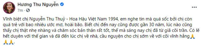 Hoa khôi Thể thao 1995 Nguyễn Thu Hương cũng bàng hoàng trước tin Hoa hậu Thu Thủy đột ngột qua đời