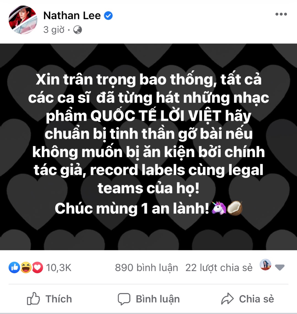 Bài viết của Nathan Lee gây xôn xao cộng đồng mạng