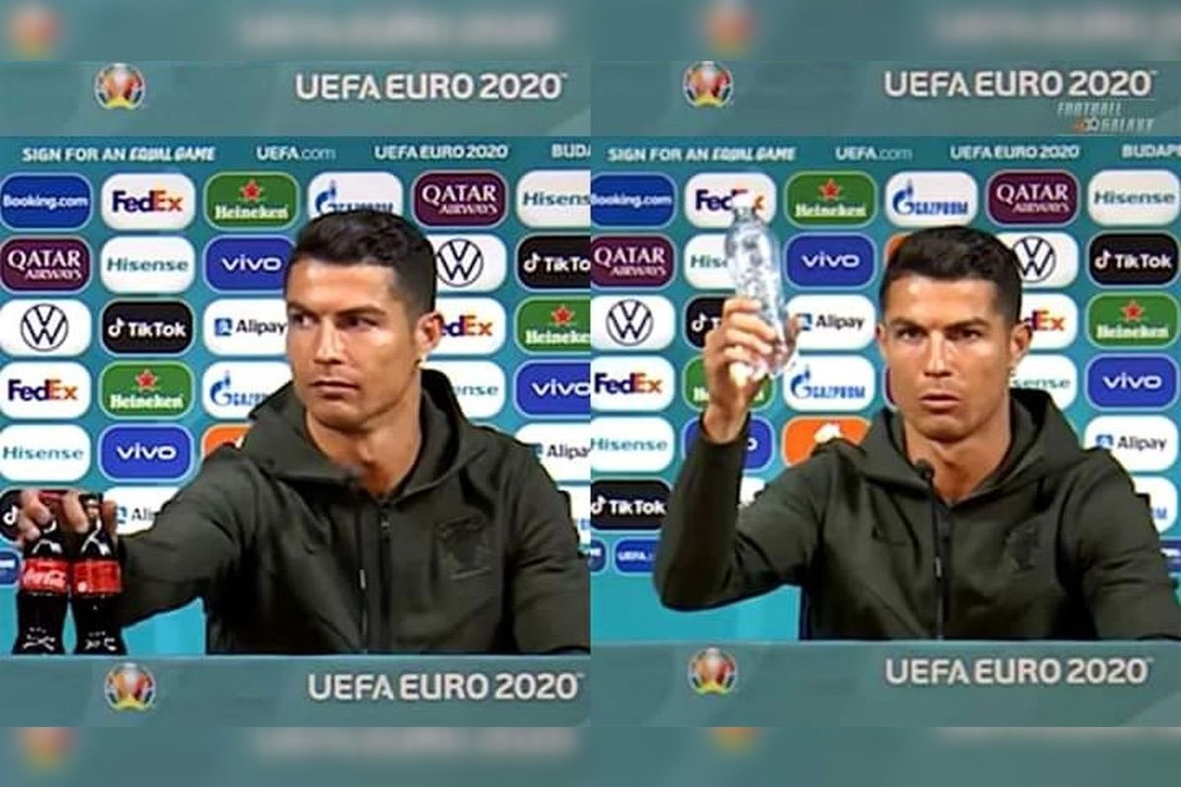 Ronaldo khiến dư luận xôn xao vì hành động 'hắt hủi' sản phẩm của nhà tài trợ