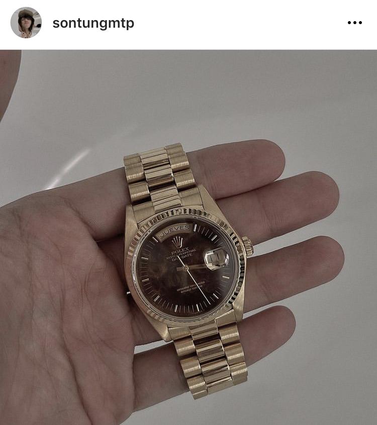 Hình ảnh về chiếc đồng hồ hàng hiệu được Sơn Tùng M-TP đăng tải trên trang cá nhân cách đây không lâu