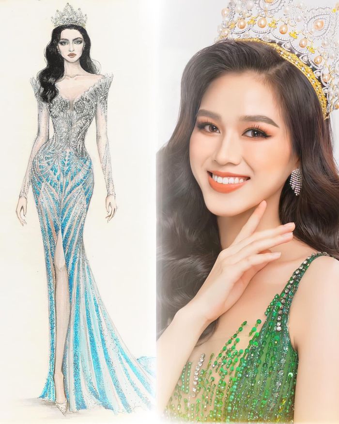 Bản thiết kế với màu sắc xanh dương được cho là thiết kế mà Đỗ Thị Hà sẽ mang đến Miss World 2021