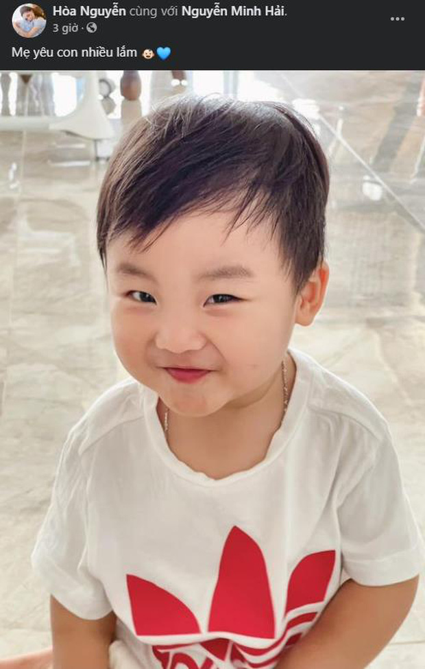 Bức ảnh chụp con trai được Hòa Minzy đăng tải cách đây không lâu