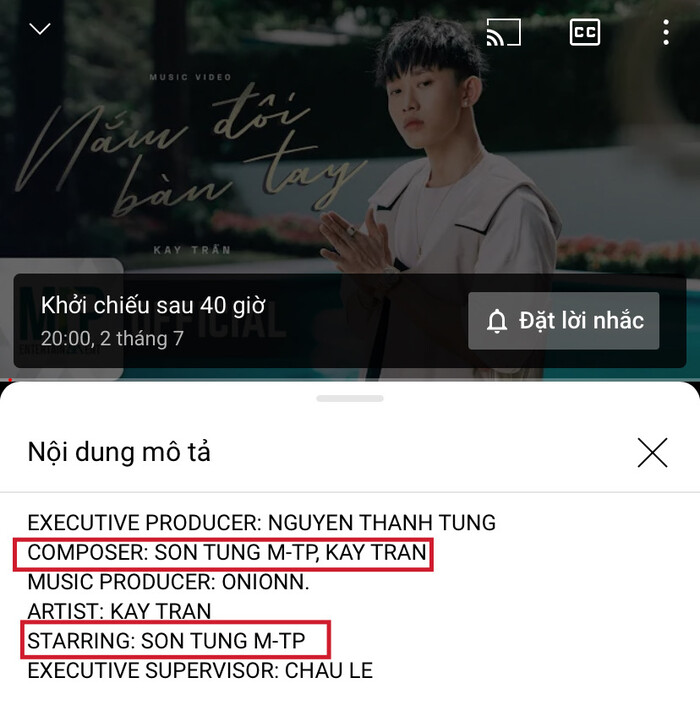 Qua thông tin được chia sẻ có thể thấy Sơn Tùng M-TP đảm nhận khá nhiều vị trí trong MV ra mắt của 'gà cưng'