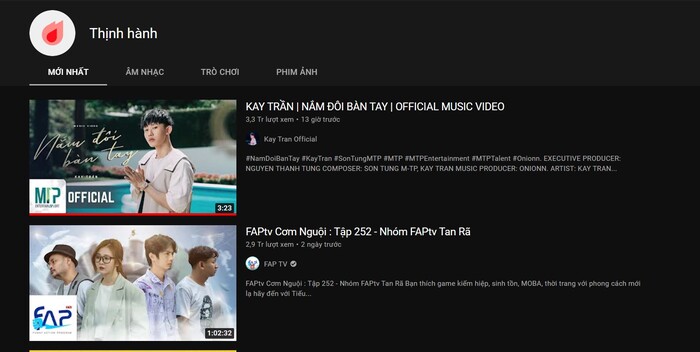 Kay Trần nhanh chóng vượt mặt FAPTv để thống lĩnh top trending YouTube