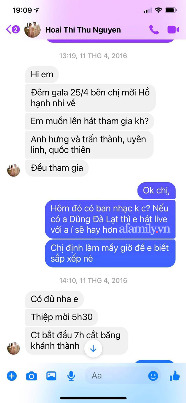 Loạt tin nhắn với Hoa hậu Thu Hoài được Vy Oanh tiết lộ trước đó