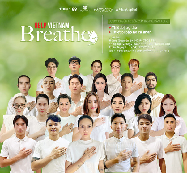 Nhiều nghệ sĩ và cầu thủ Việt Nam cùng chung tay kêu gọi ủng hộ máy thở cho các bệnh viện tuyến đầu chống dịch