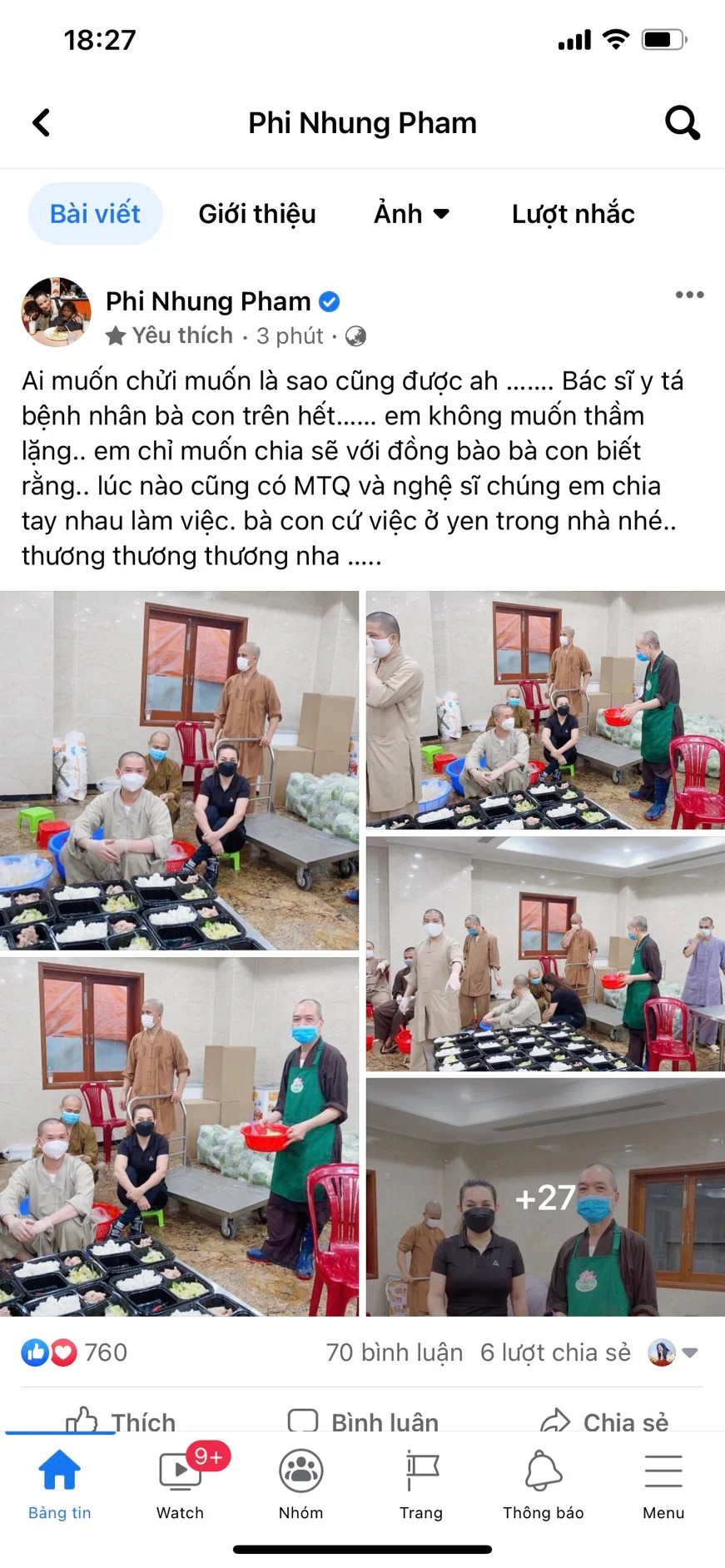 Gần đây, Phi Nhung liên tục đăng tải hình ảnh làm từ thiện mà không nhắc gì đến việc thực hiện lời hứa trả tiền cho con trai nuôi khiến cư dân mạng không khỏi hoang mang