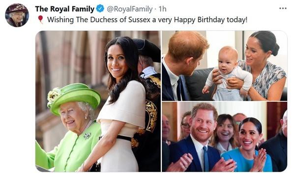 Bài đăng trên tài khoản của Nữ hoàng Elizabeth II chúc mừng sinh nhật cháu dâu