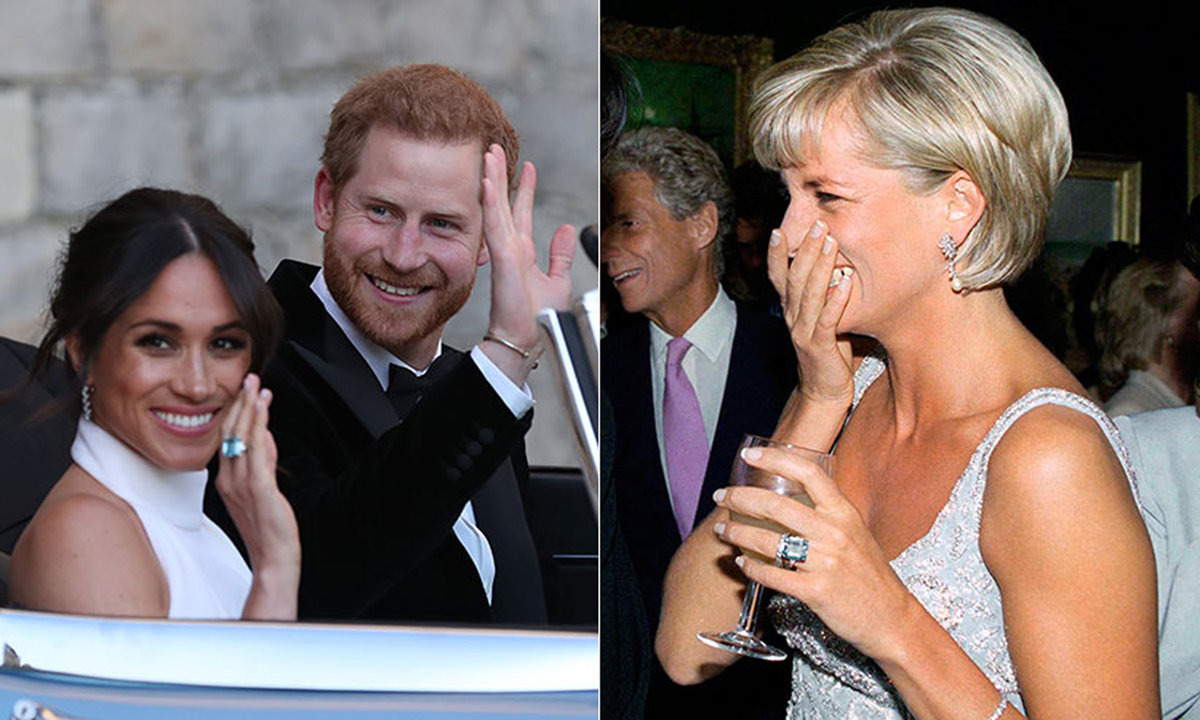 Chiếc nhẫn đính đá ngọc lục bảo của Công nương Diana được Harry tặng Meghan