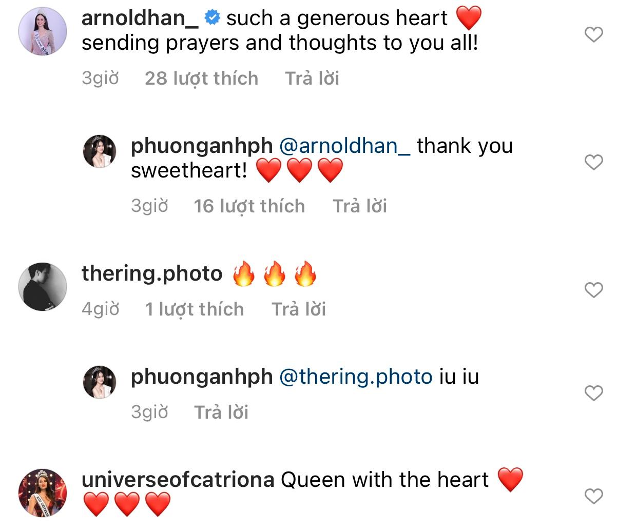 Hoa hậu Hannah Arnold đã để lại bình luận khen ngợi đại diện Việt Nam