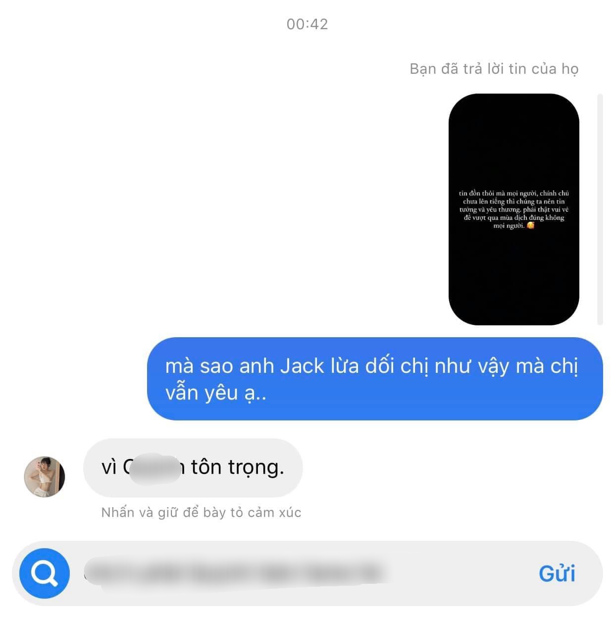 Q.T.L thừa nhận mối quan hệ với Jack