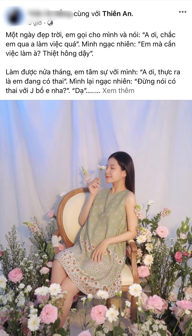 Bài đăng mà người bạn Thiên An đăng tải trước đó, kể lại quá trình mang thai vất vả của cô