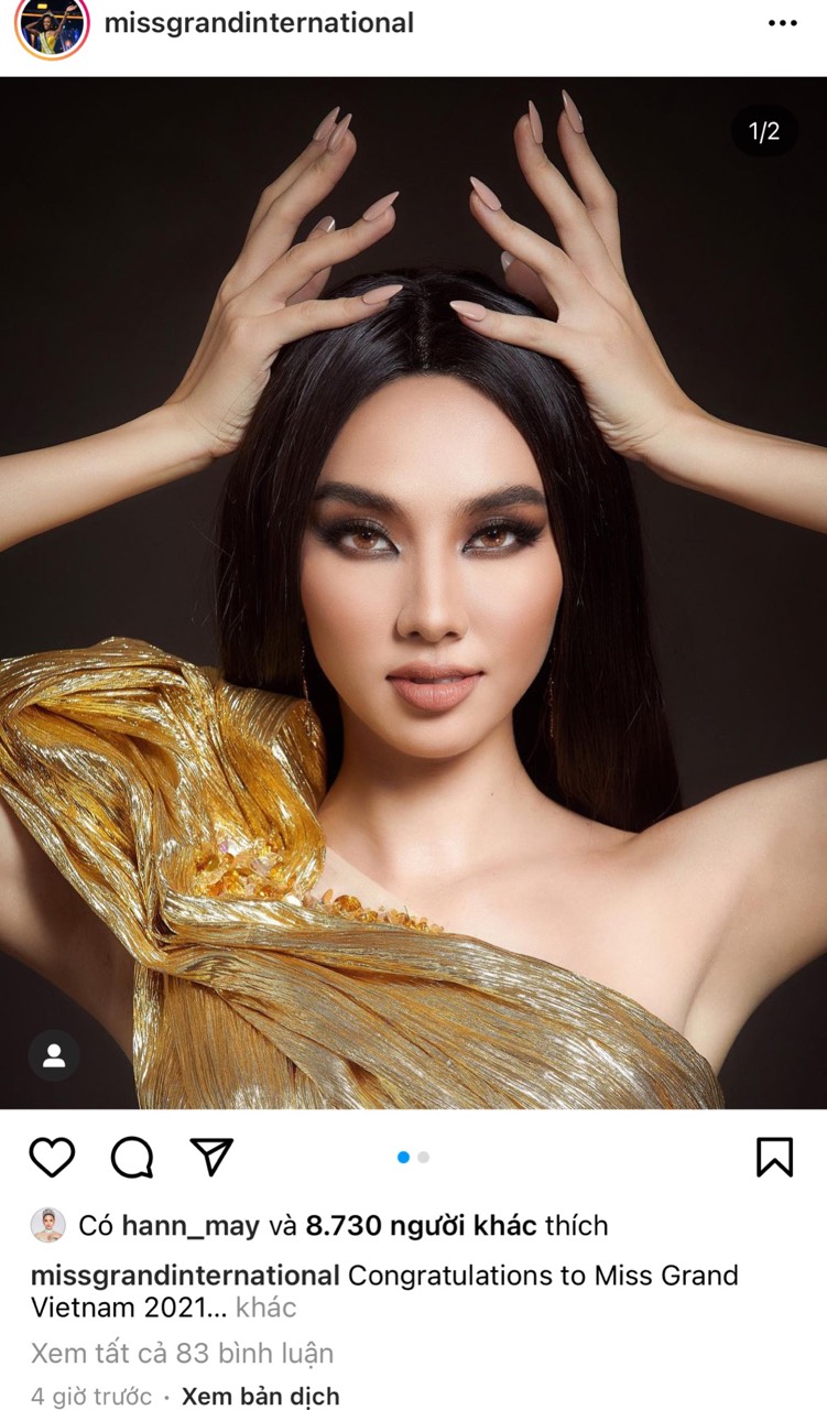 Miss Grand International đăng tải bài viết giới thiệu đại diện của Việt Nam - Nguyễn Thúc Thùy Tiên