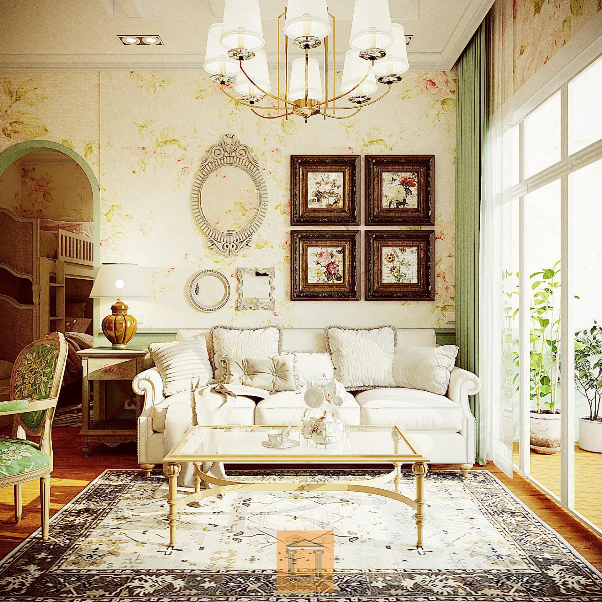 Những món nội thất với hoa văn uốn mại hay như bộ sofa với tay uốn cong và đinh tán ở thân vừa mạnh mẽ, vừa thanh lịch.