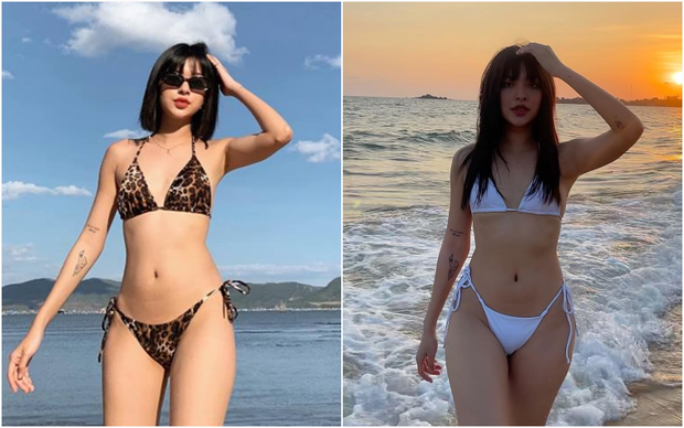 Tú Hảo từng bị nhận xét tăng cân khi khoe ảnh diện bikini hồi tháng 4/2021.