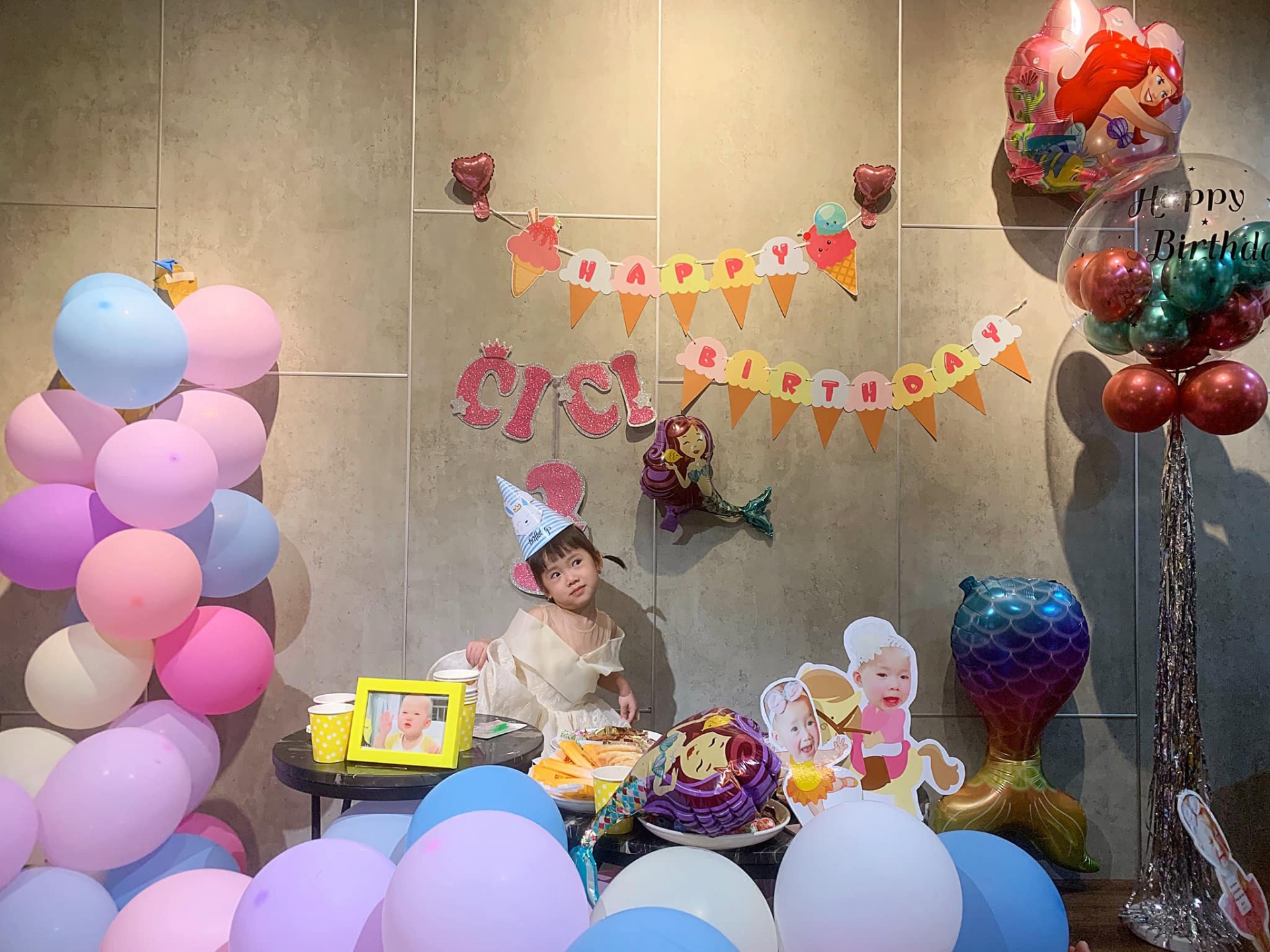 Trâm Anh tổ chức tiệc sinh nhật lung linh cho con con gái Cici Anh Chi.