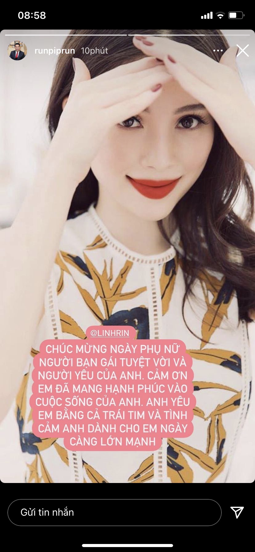Phillip Nguyễn công khai tỏ tình Linh Rin nhân ngày Phụ nữ Việt Nam.