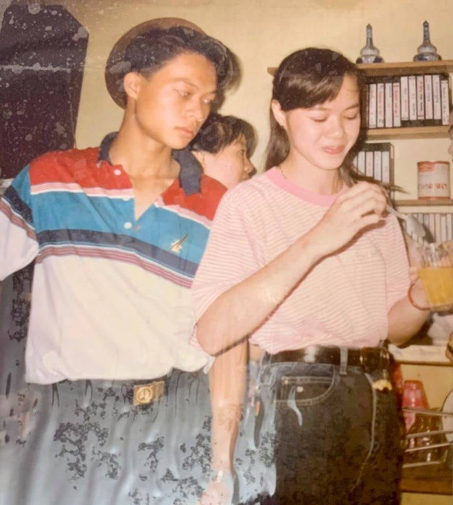MC Quang Minh thời trẻ với mái tóc đúng chất thần tượng Hong Kong.