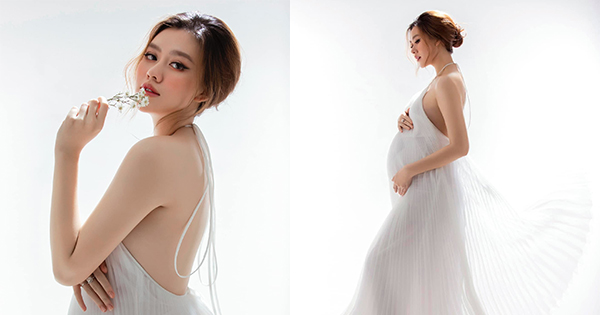 Á hậu Tường San công khai bụng bầu nhưng không nói mang bầu lần mấy