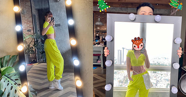 Khởi My khoe múi bụng săn chắc nhưng điểm nhấn lại là "chiếc gương chạy bằng cơm"