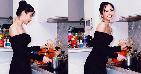 Cẩm Đan lăng xê thời trang nấu ăn kiểu mới, đảm bảo nấu gì cũng "ngon"
