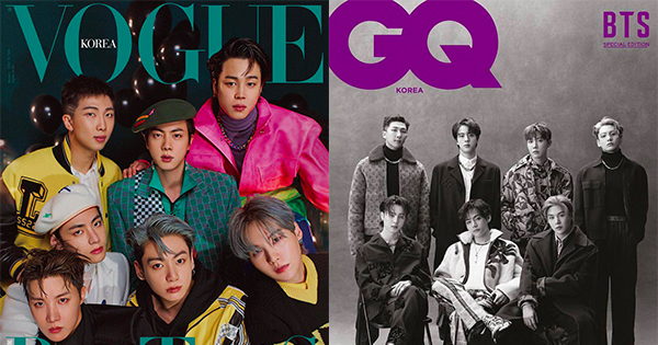 BTS trở thành nhóm nhạc đầu tiên được góp mặt trong số khai niên của tạp chí Vogue và GQ Korea