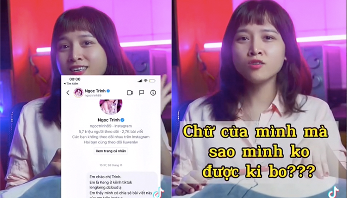 Hot TikToker "bóc phốt" Ngọc Trinh: Đi đạo văn nhưng chính chủ nhắn tin lại lờ luôn 