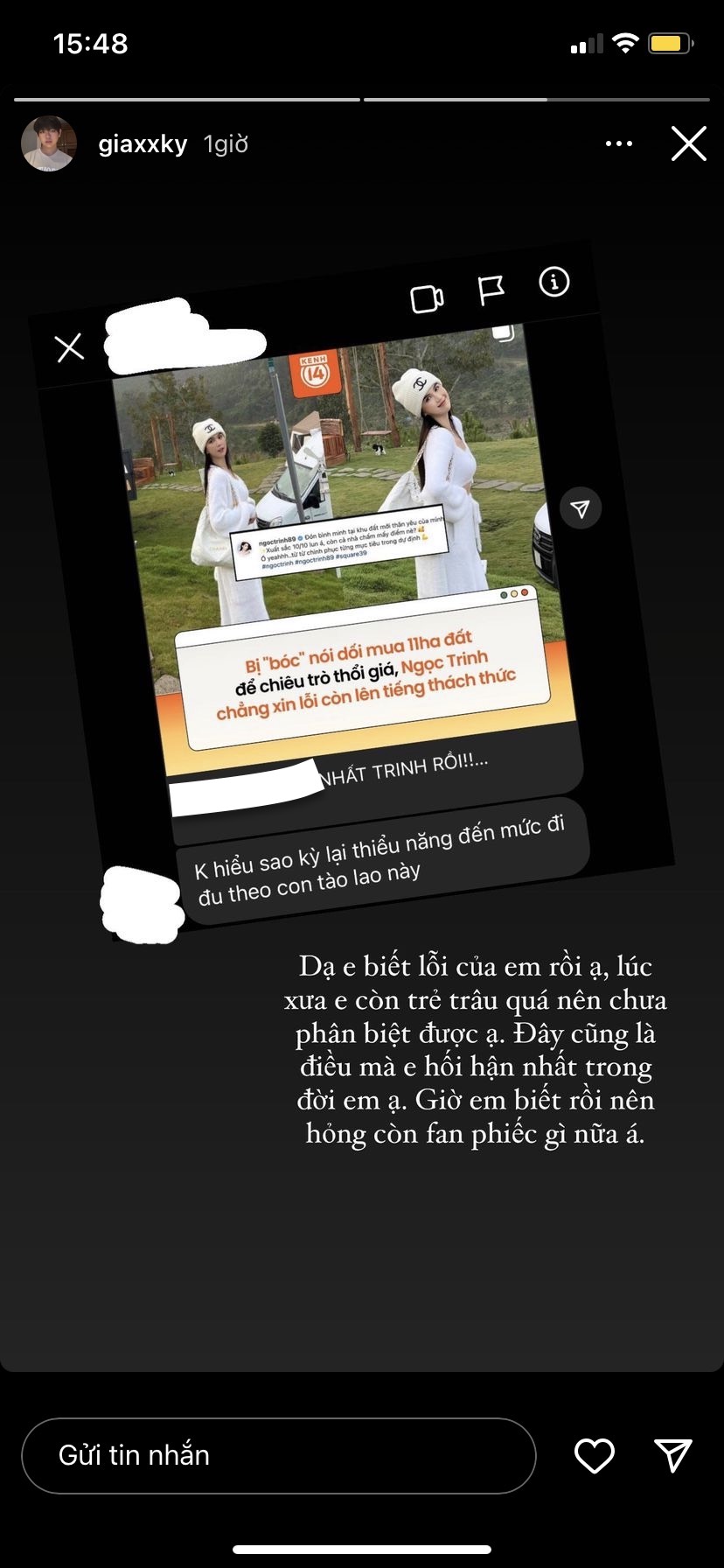 Ngọc Trinh bị bóc phốt vụ mua 11 ha đất, fanboy số 1 