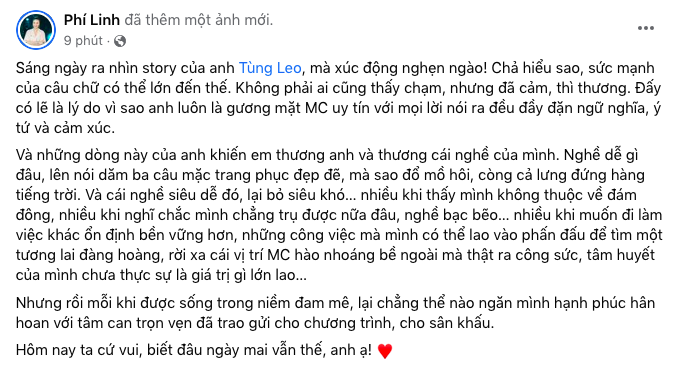 Phí Linh thừa nhận nghề MC 