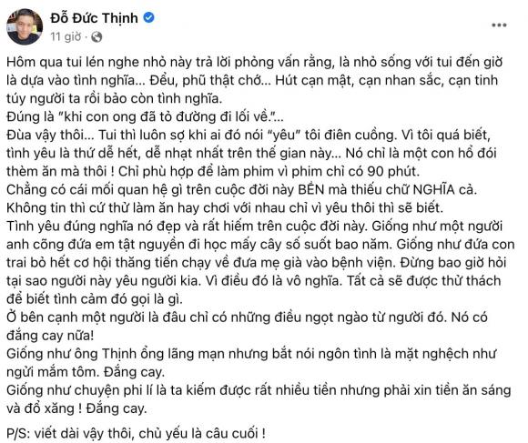 Đức Thịnh mắmg vợ: 