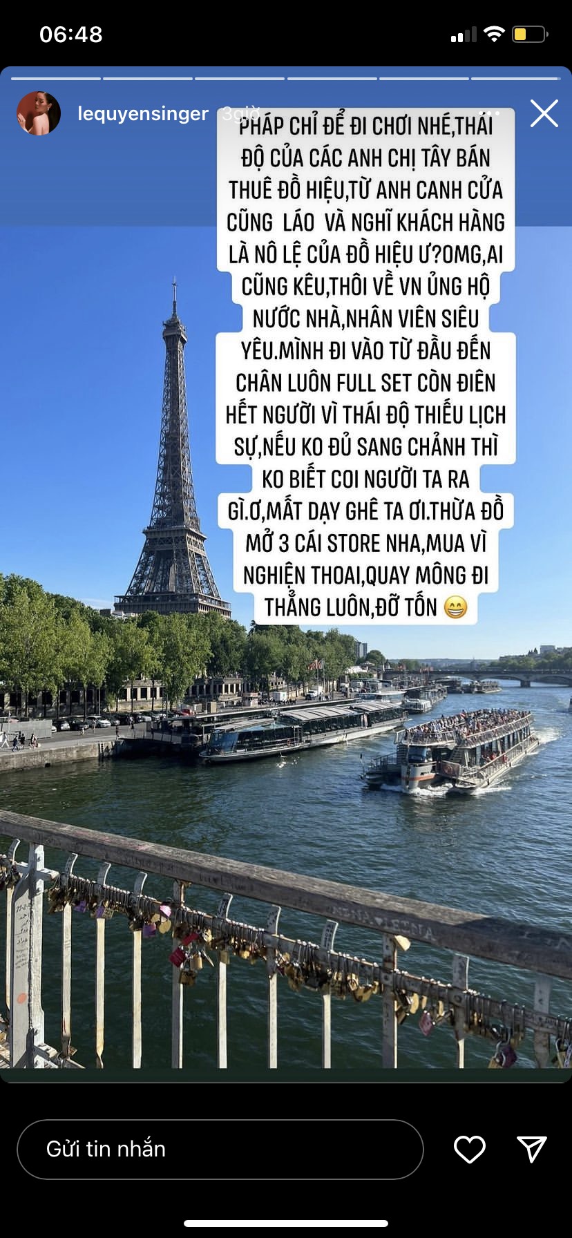 Lệ Quyên bức xúc vì bị coi thường khi mua đồ hiệu ở Pháp, khẳng định 