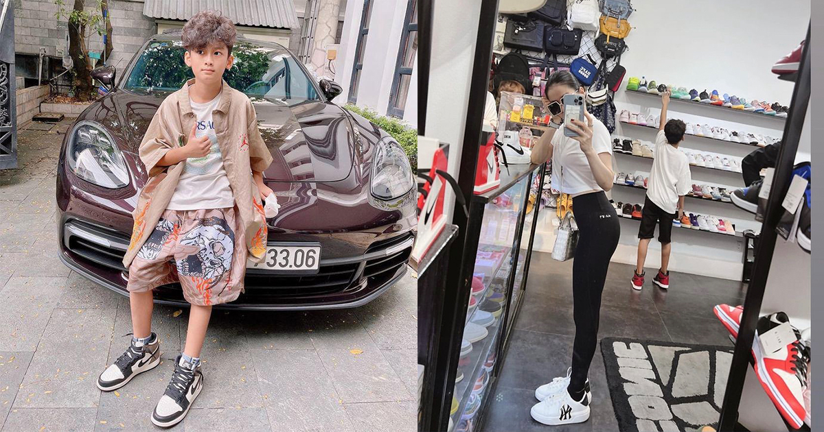 Con trai U11 của Lệ Quyên đi shopping hàng hiệu, cái gì đắt nhất thì mua