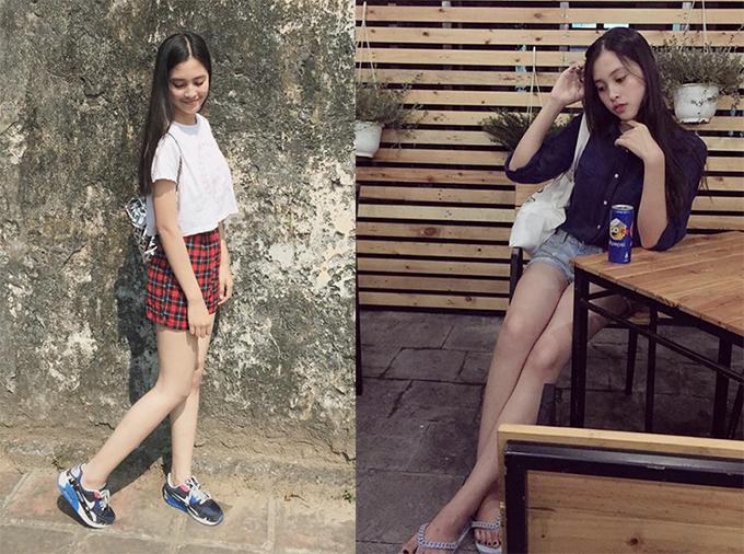 Tiểu Vy tự tin khoe ảnh thời còn da đen, mặt bầu bĩnh - Ảnh 3