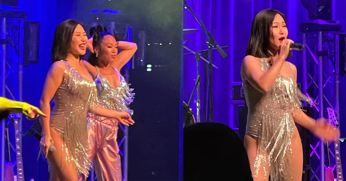 Hương Tràm diện đồ như áo tắm lên sân khấu, thân hình tăng cân trông thấy 