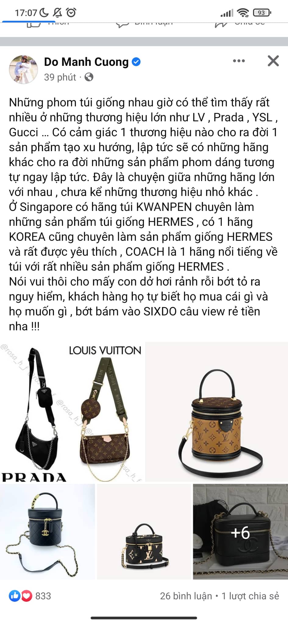 Bị tố đạo nhái thiết kế hàng hiệu, Đỗ Mạnh Cường đáp trả gắt nhưng lại xóa tus - Ảnh 1