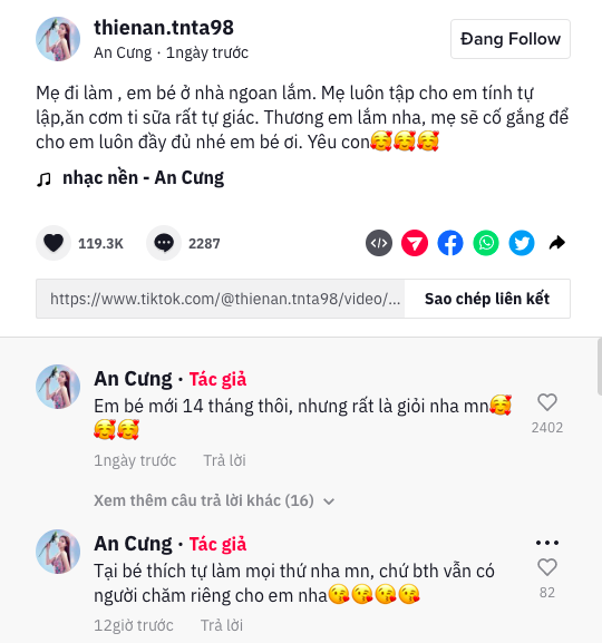 Con gái Jack - Thiên An 14 tháng tuổi đã tự lập làm mọi thứ vì mẹ bận đi làm - Ảnh 1