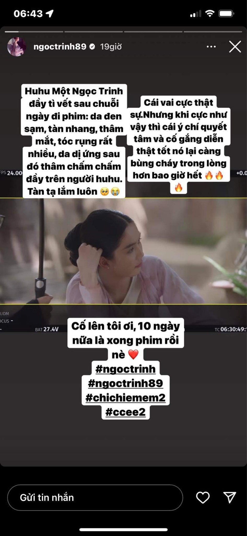 Ngọc Trinh tiết lộ nhan sắc và sức khỏe xuống cấp sau chuỗi ngày dài quay phim - Ảnh 3