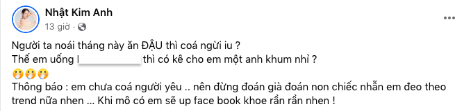 Giữa tin đồn tái hợp chồng cũ, Nhật Kim Anh đăng đàn tuyên bố độc thân  - Ảnh 1