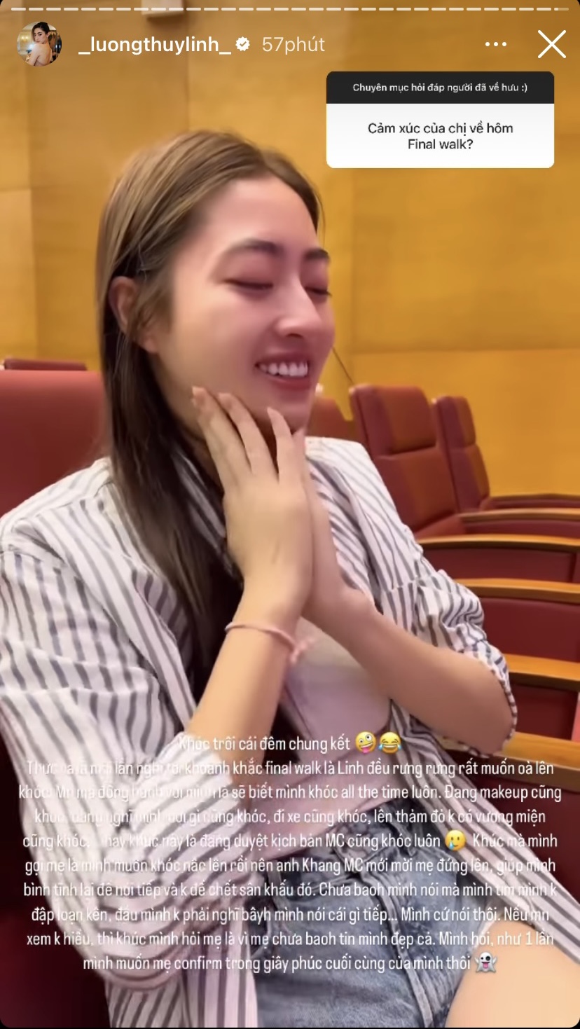 Lương Thùy Linh giải thích về màn final walk bị chê “nói dài, nói dai, nói dại” - Ảnh 1