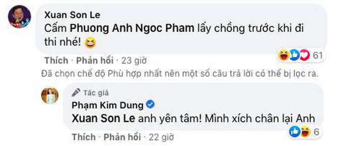 Bình luận hài hước của ông Lê Xuân Sơn và bà Phạm Kim Dung