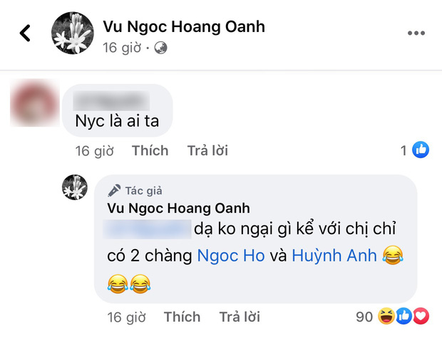 Trước câu hỏi của cư dân mạng, Hoàng Oanh không ngần ngại tag Huỳnh Anh trong thời điểm nhạy cảm