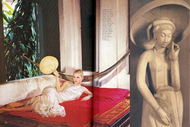Kate Moss kiêu kỳ và sang chảnh trên tạp chí Vogue với không gian đặc trưng của Việt Nam