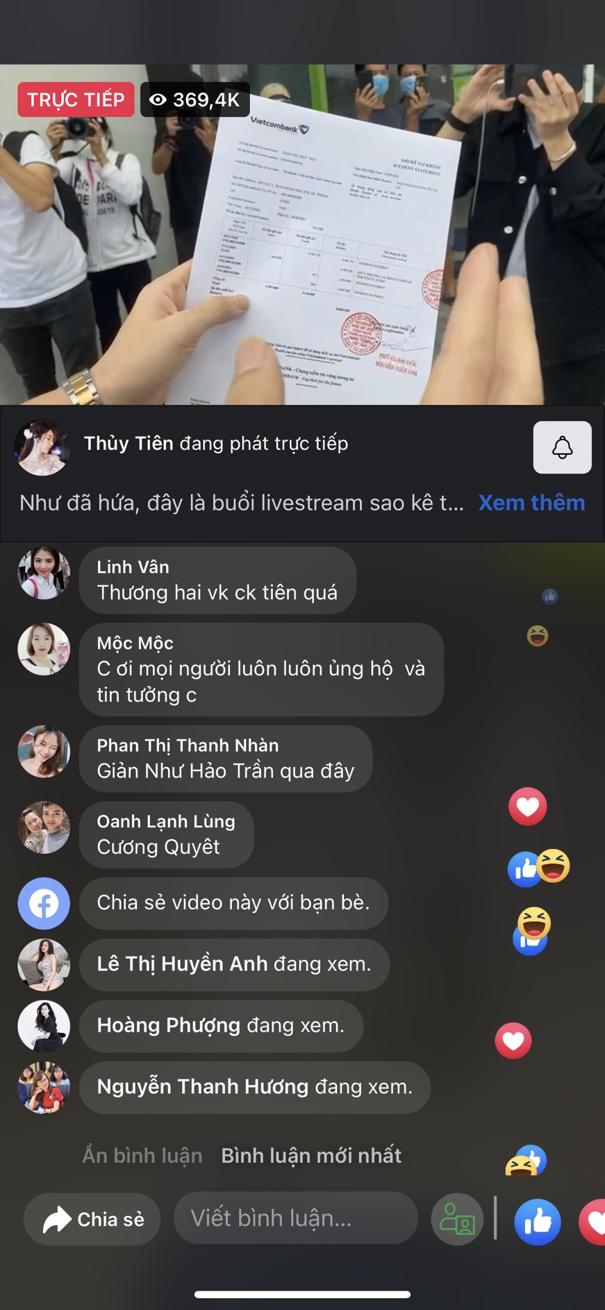 LIVE: Toàn cảnh Thủy Tiên livestream sao kê tại ngân hàng Vietcombank - Ảnh 2