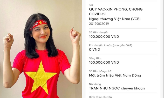 Mặc dù đội tuyển Việt Nam không giành chiến thắng trước UAE nhưng Lily Chen vẫn ủng hộ quỹ vắc xin phòng chống Covid-19