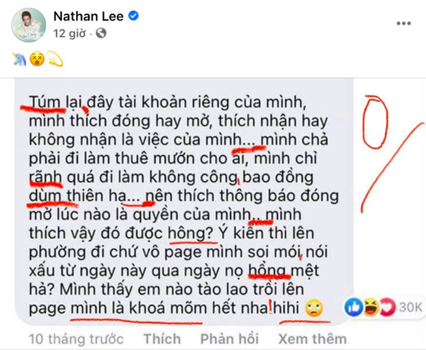 Bài đăng trước đó 1 ngày của Nathan Lee nhắm đến Thủy Tiên khiến dân mạng 'dậy sóng' trước đó